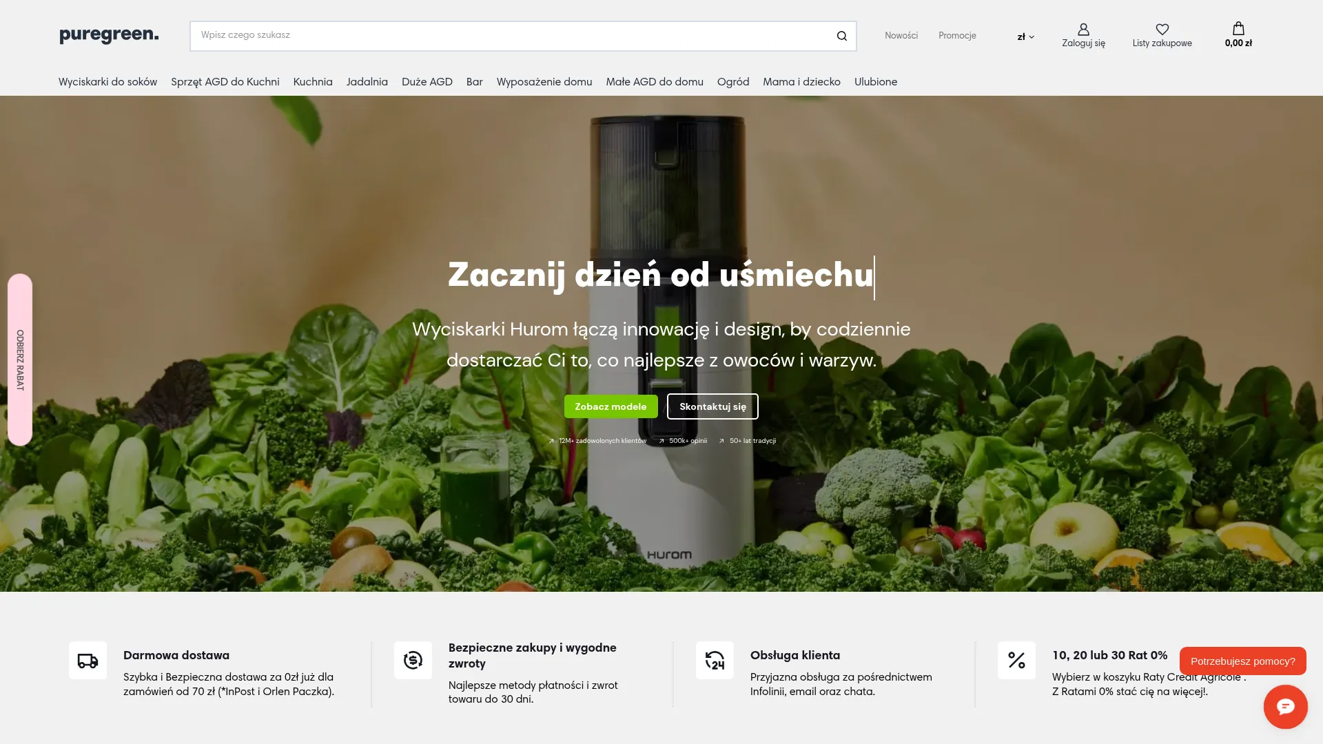 Zrzut ekranu strony PUREGREEN S.C.