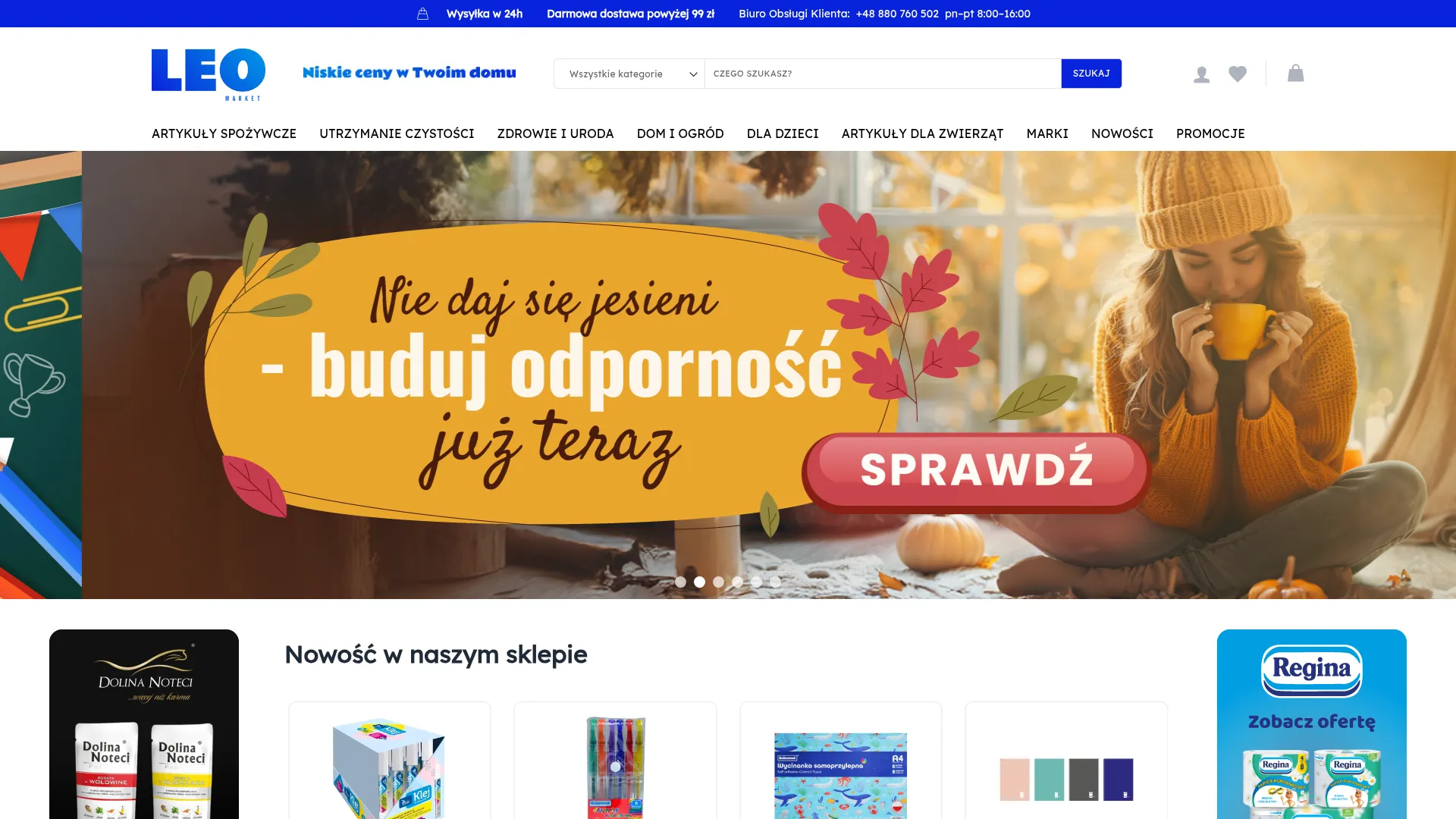 Zrzut ekranu strony Market Leo