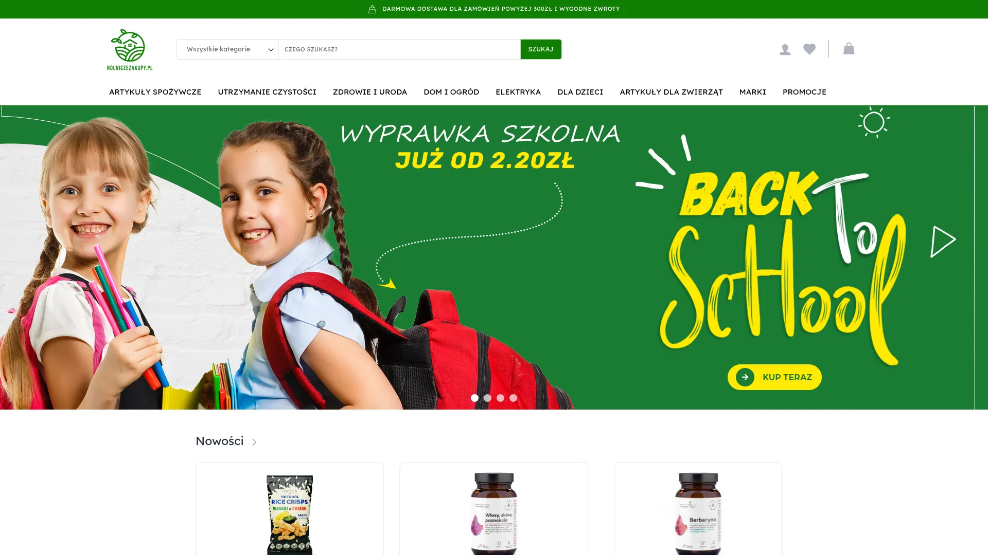 Zrzut ekranu strony Rolnicze Zakupy