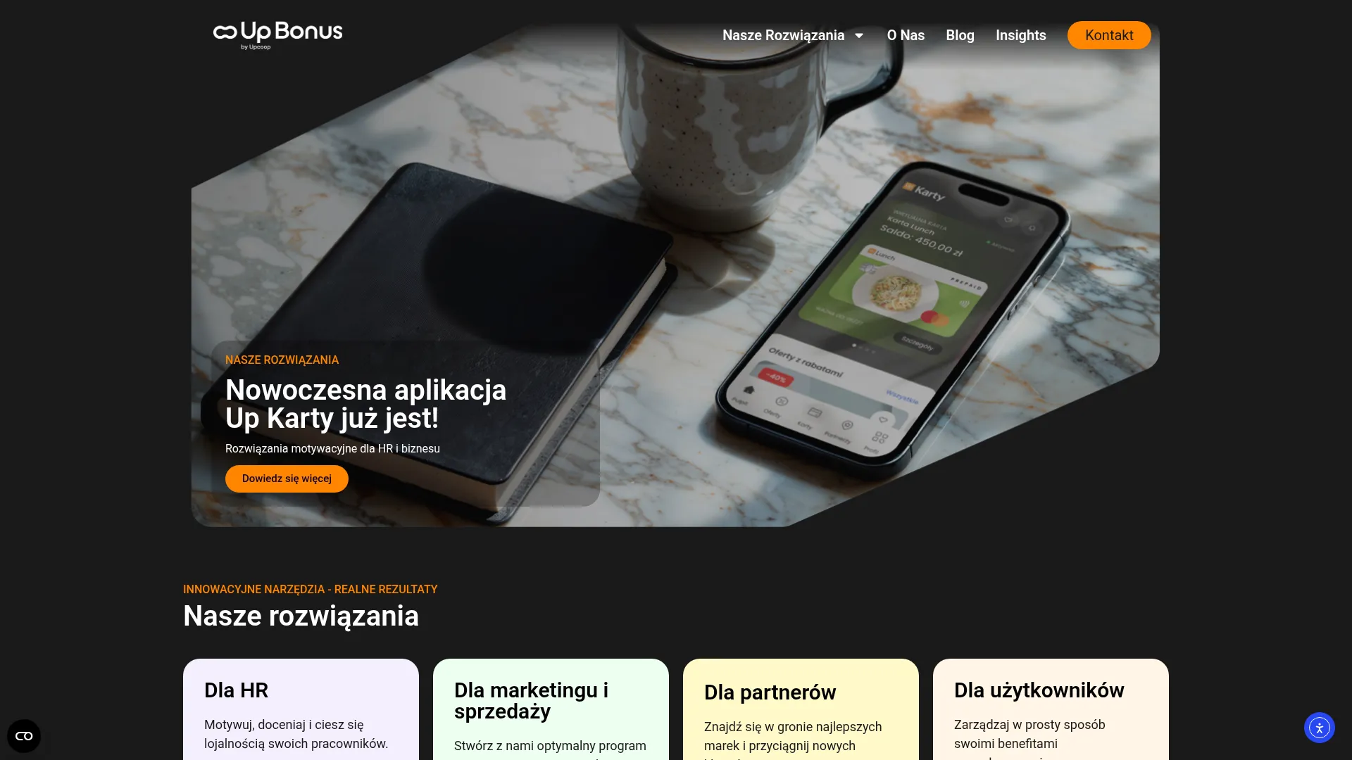 Zrzut ekranu strony Bonus Systems Polska S.A.