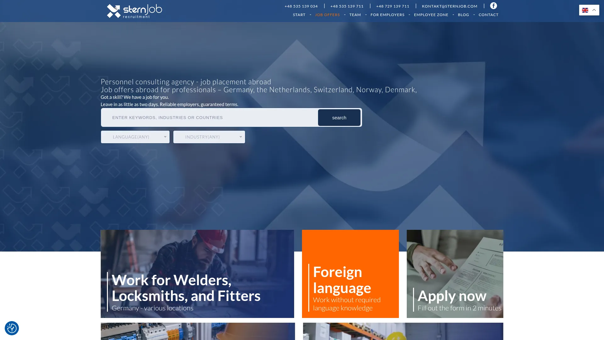 Zrzut ekranu strony SternJob Sp. z o.o.