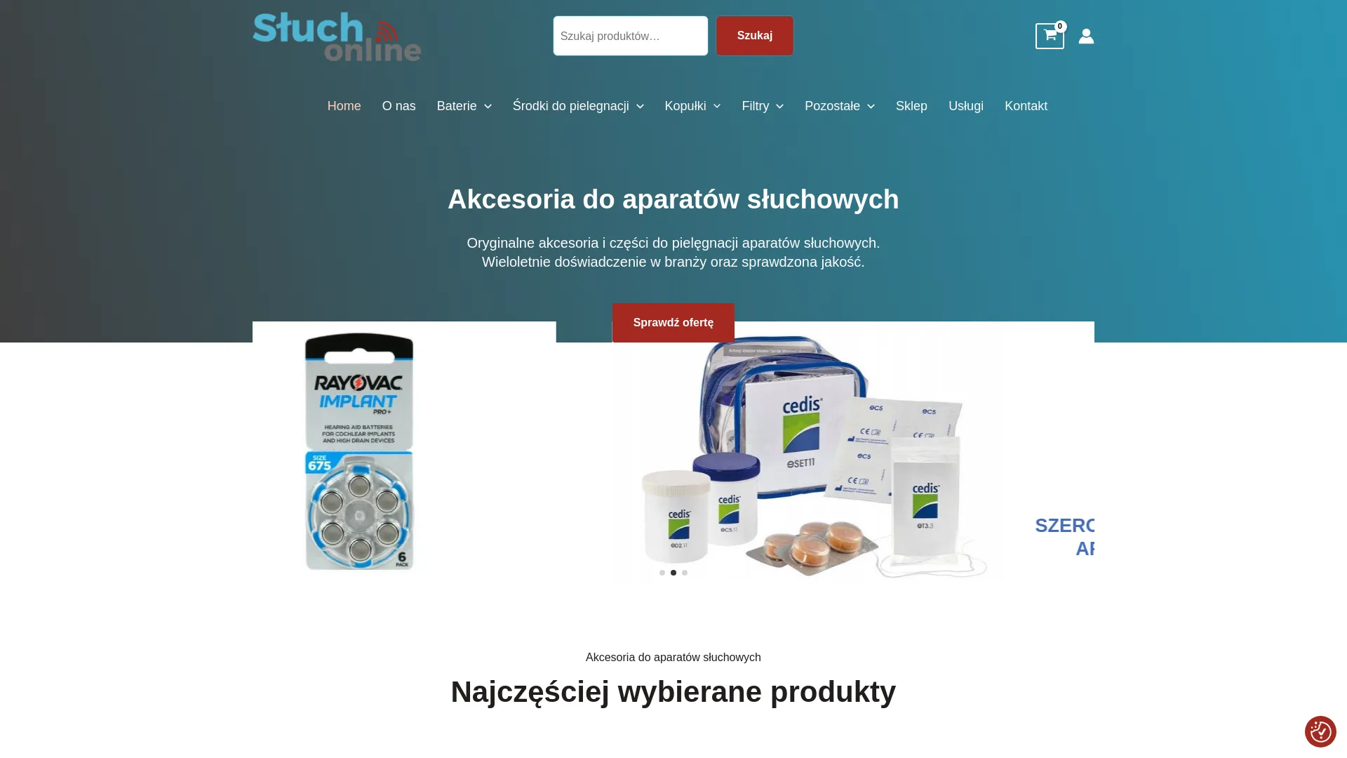 Zrzut ekranu strony As-Medica Centrum Aparatów Słuchowych